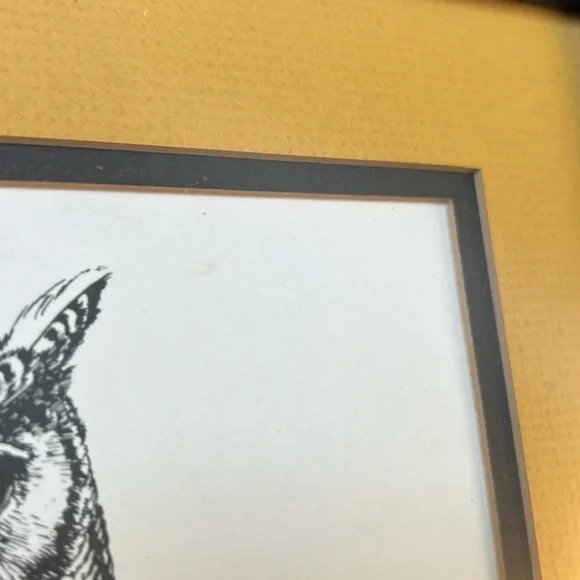 Vintage Ron M. Jenkins signed print of Great Horned Owl. Dated 1974. Matted - Picture 5 of 12